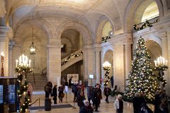 10-3 Entrance Lobby Astor Hall At Christmas New York City Public Library Main Branch